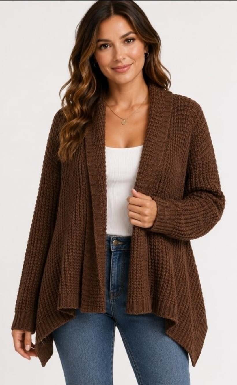 THML Womens Open Front Cardigan Sweater Anthropologie Boho Hippie Fall Sz M CR10